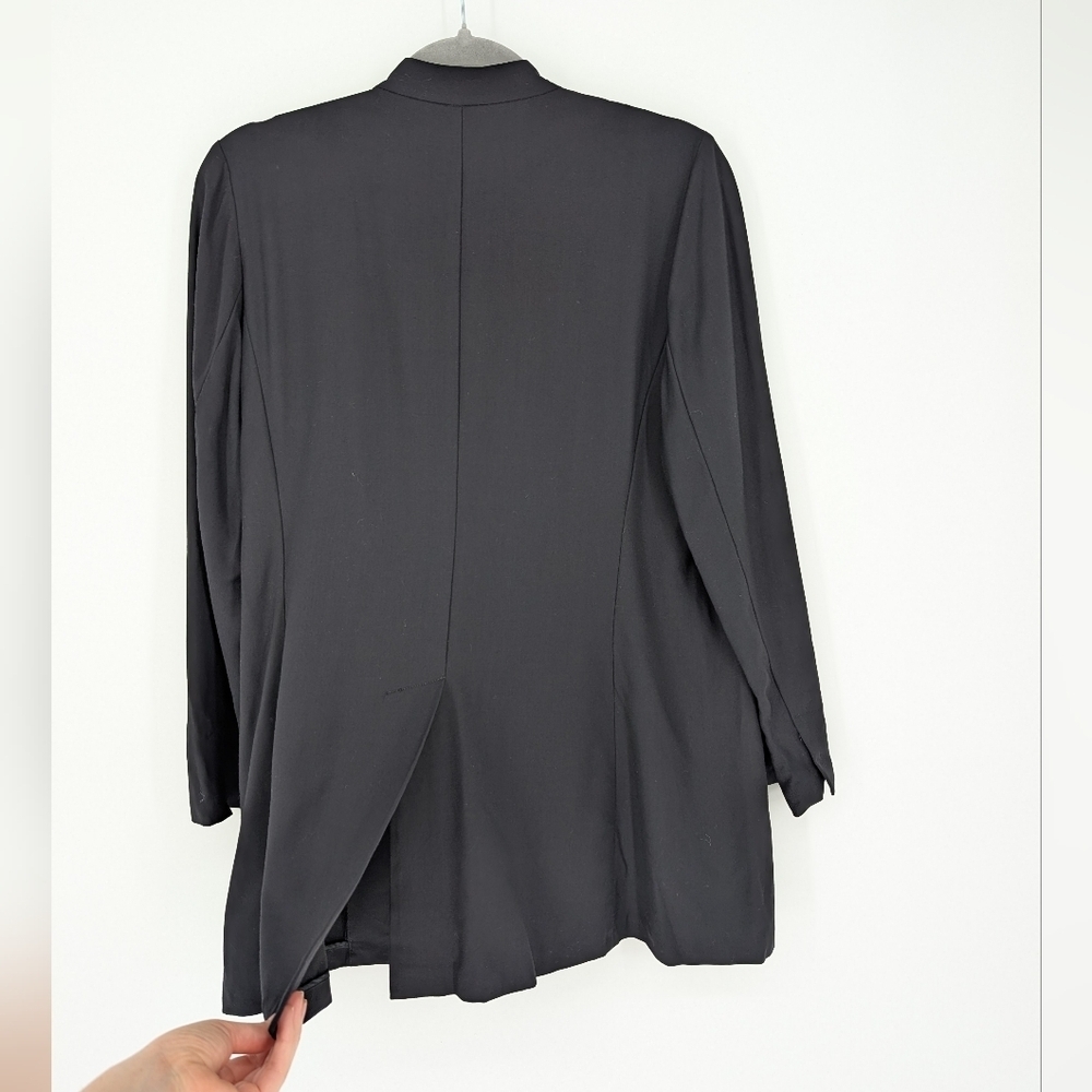 Eileen Fisher Jacket Tropical Viscose Wool Blend Black Size Medium System Office - Picture 4 of 6